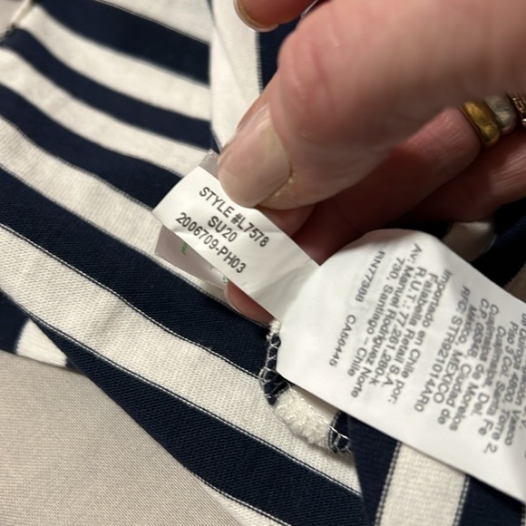 J. Crew Nautical Navy and White Stripe Pencil Skirt Size 0 - Picture 13 of 13